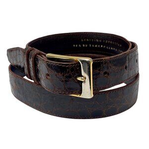 PECARI Bogota Mens Belt Size 44 Genuine Crocodile Brown Vintage Mens Accessory